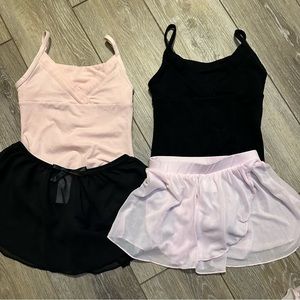 Ballet Leotard Skirt Sets Pink Black